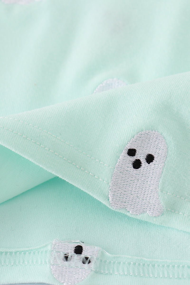 Mint Green Boys Ghost Pajama Set – Spooky Cute Sleepwear - Blue Marc