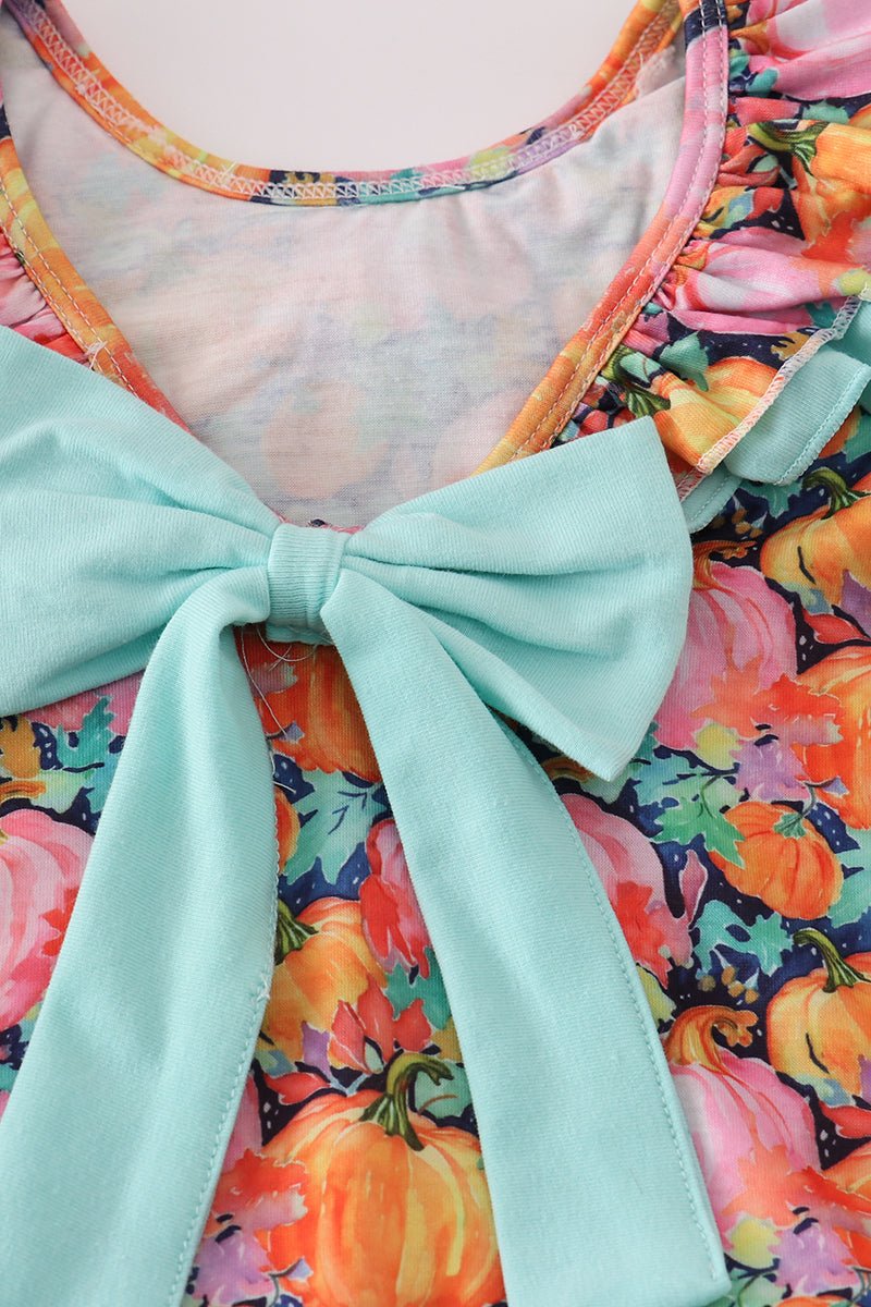 Mint Ruffle Pumpkin Patch Baby Girl Set - Blue Marc