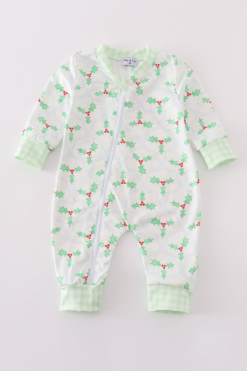 “Mistletoe Kisses” Baby Boy Jumpsuit - Blue Marc