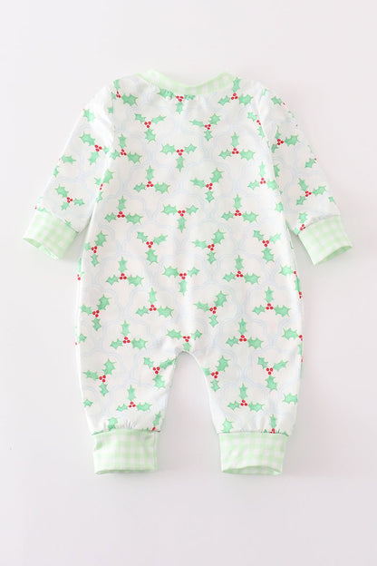 “Mistletoe Kisses” Baby Boy Jumpsuit - Blue Marc