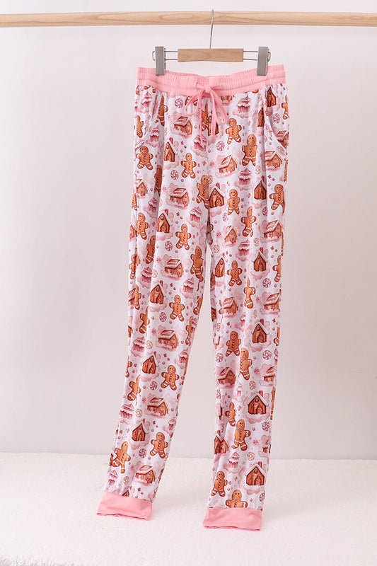 Mommy Gingerbread Christmas Pajama Pants – Holiday Loungewear for Women - Blue Marc