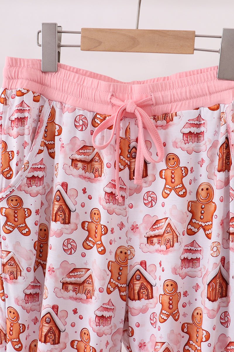 Mommy Gingerbread Christmas Pajama Pants – Holiday Loungewear for Women - Blue Marc