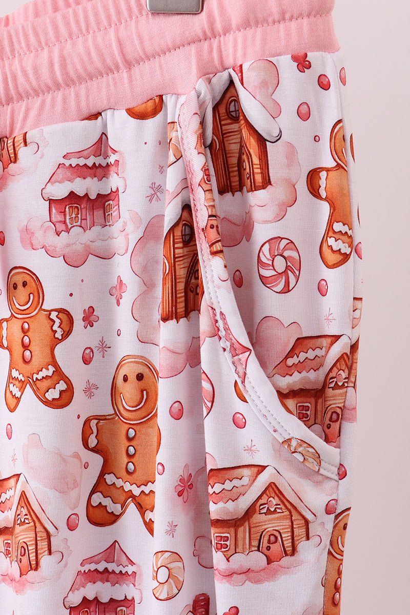 Mommy Gingerbread Christmas Pajama Pants – Holiday Loungewear for Women - Blue Marc