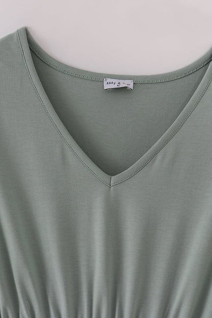 Mommy Sage Green Tiered Ruffle Sleeve Dress – Matching Family Look - Blue Marc