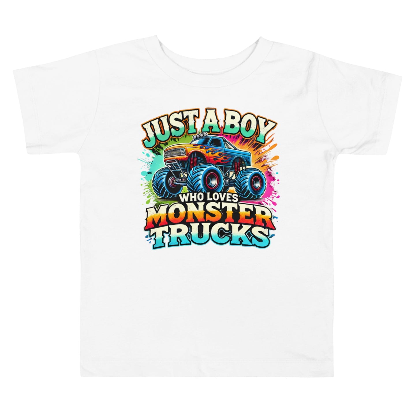 Monster Truck Lover - Toddler Short Sleeve Shirt - Blue Marc