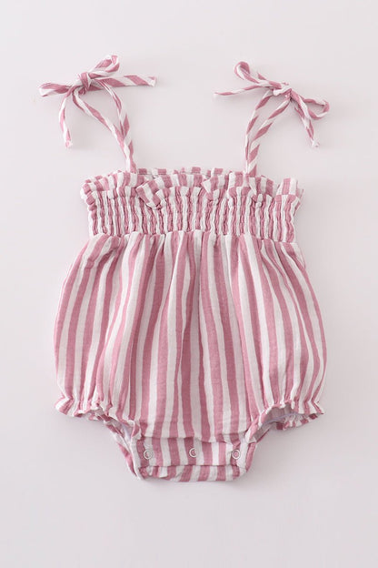 Muslin Striped Baby Girl Romper – Soft & Stylish for Your Little One - Blue Marc