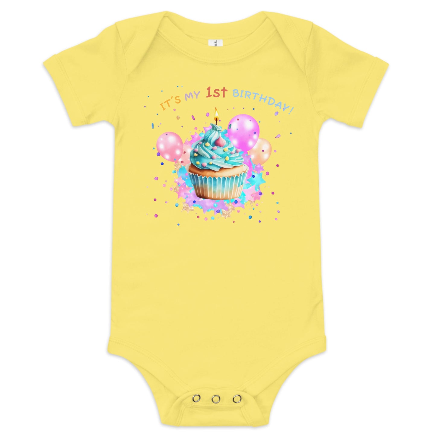 My 1st Birthday Graphic Bodysuit - Blue Marc