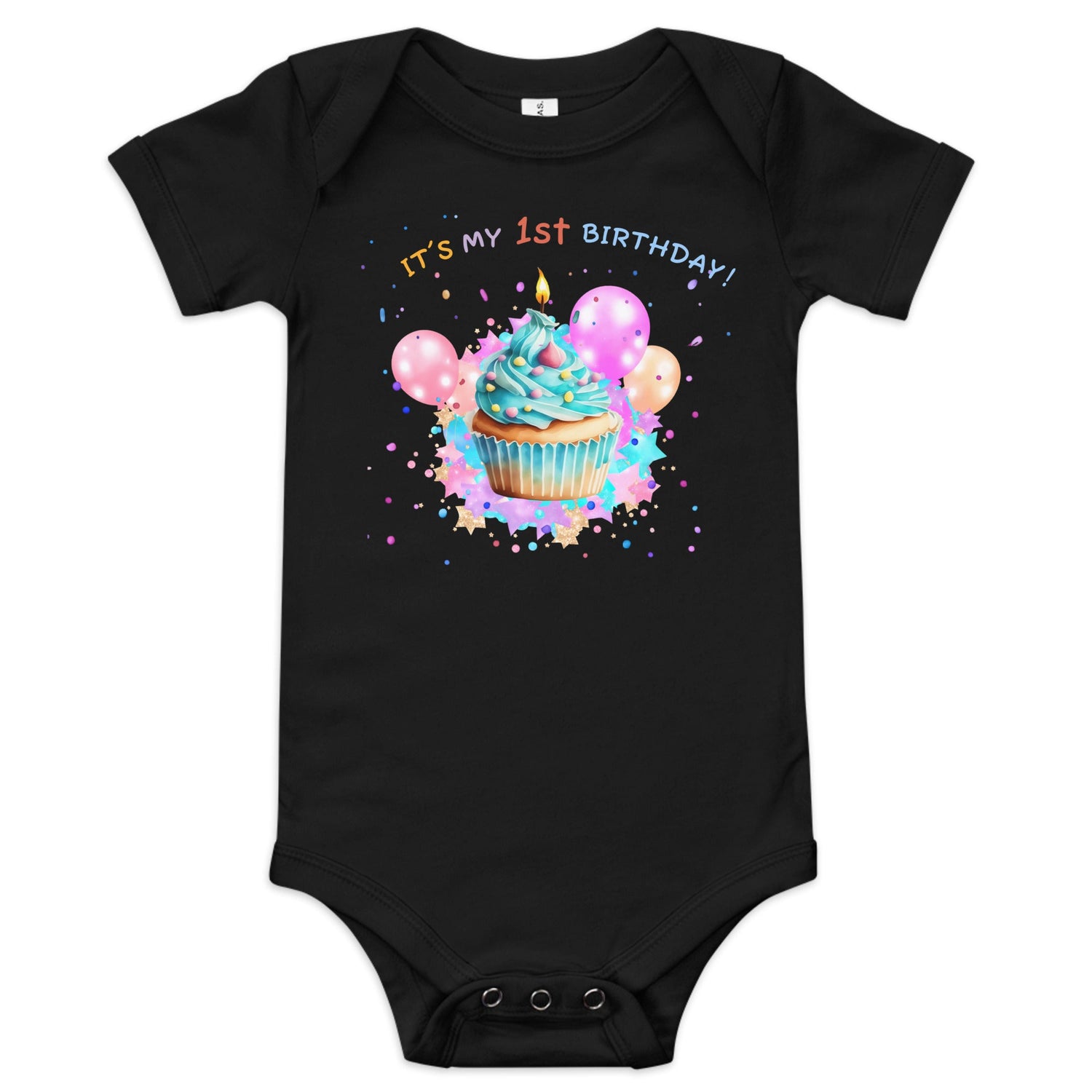 My 1st Birthday Graphic Bodysuit - Blue Marc