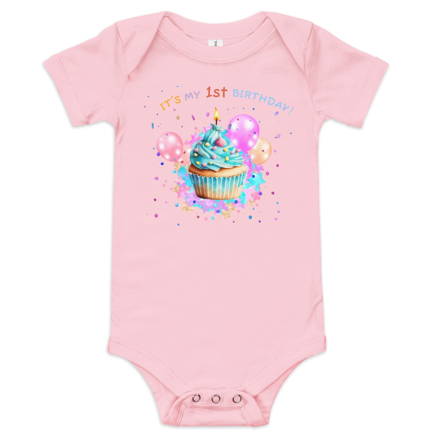 My 1st Birthday Graphic Bodysuit - Blue Marc