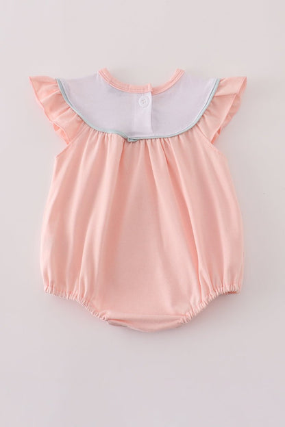 Pastel Pumpkin Flutter Romper – Baby Girl Fall Outfit - Blue Marc