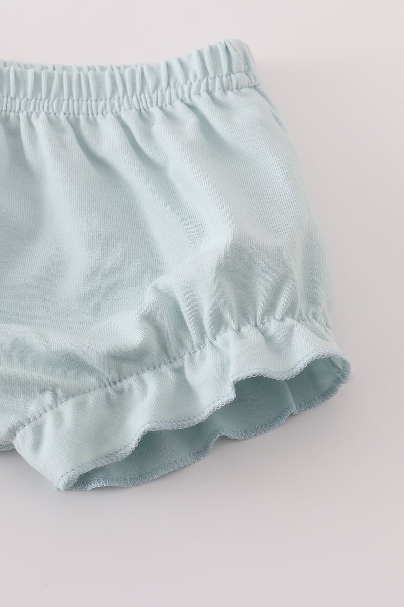 Pastel Pumpkin Top & Bloomers Set for Baby Girls - Blue Marc