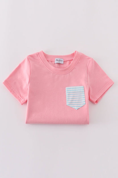 Pink & Aqua Stripe Pocket Set – Everyday Comfort for Stylish Girls - Blue Marc