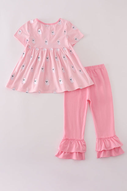 Pink Frill Girls Ghost Legging Set – 2 Piece Halloween Outfit - Blue Marc