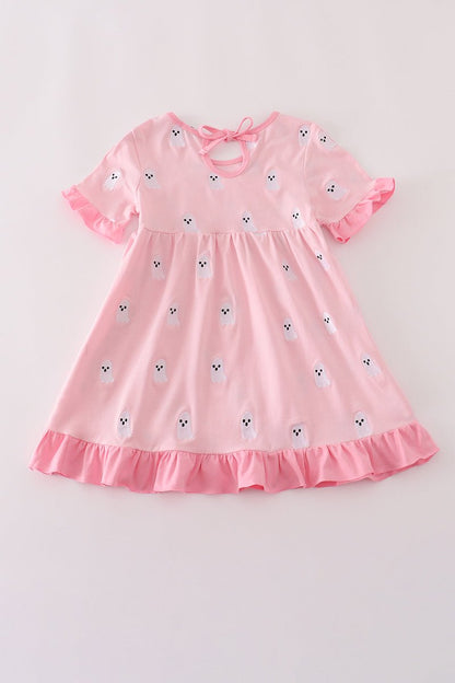 Pink Ghost Ruffle Nightgown for Girls – Halloween Sleepwear - Blue Marc