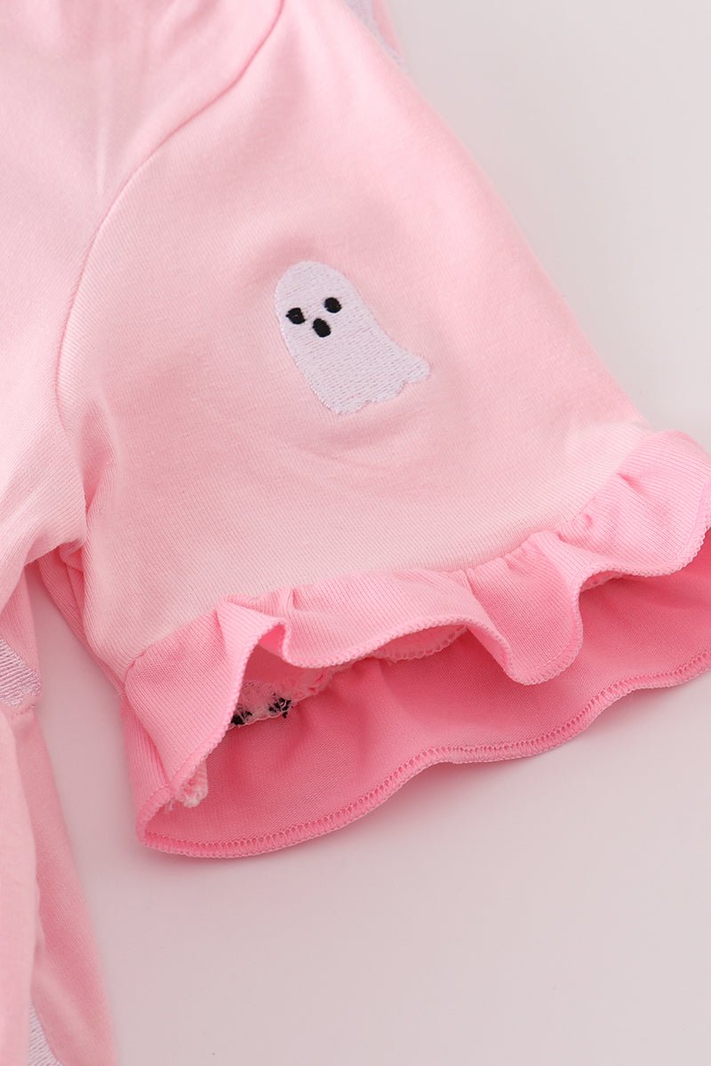 Pink Ghost Ruffle Nightgown for Girls – Halloween Sleepwear - Blue Marc
