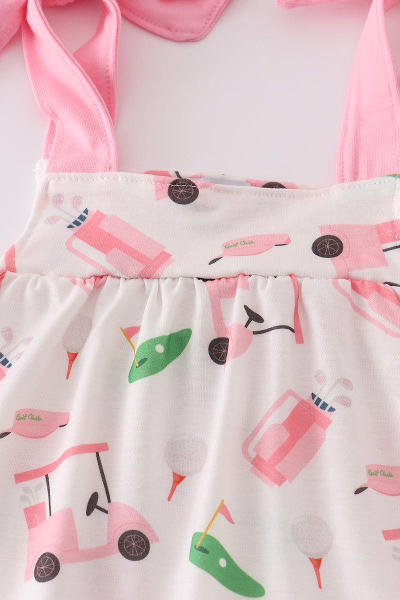 Pink Golf Cart Adventure Set – Baby Girl 2 - Piece Outfit - Blue Marc