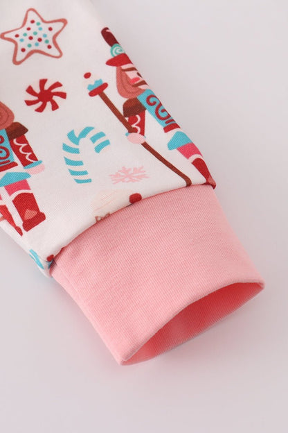 Pink Nutcracker Christmas Baby Girl Romper with Ruffles - Blue Marc