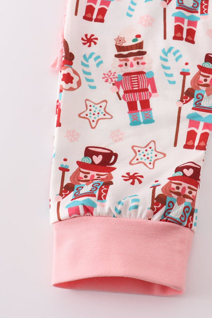 Pink Nutcracker Christmas Baby Girl Romper with Ruffles - Blue Marc