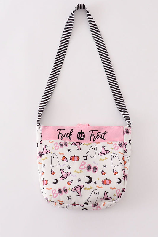 Pink Trick - or - Treat Ghost Halloween Bag for Girls - Blue Marc