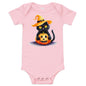 Pumpkin & Black Cat Graphic Bodysuit - Blue Marc