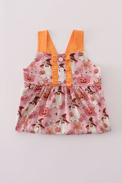 Pumpkin Ghost Girls Halloween Dress – Spooky Cute Fall Outfit - Blue Marc
