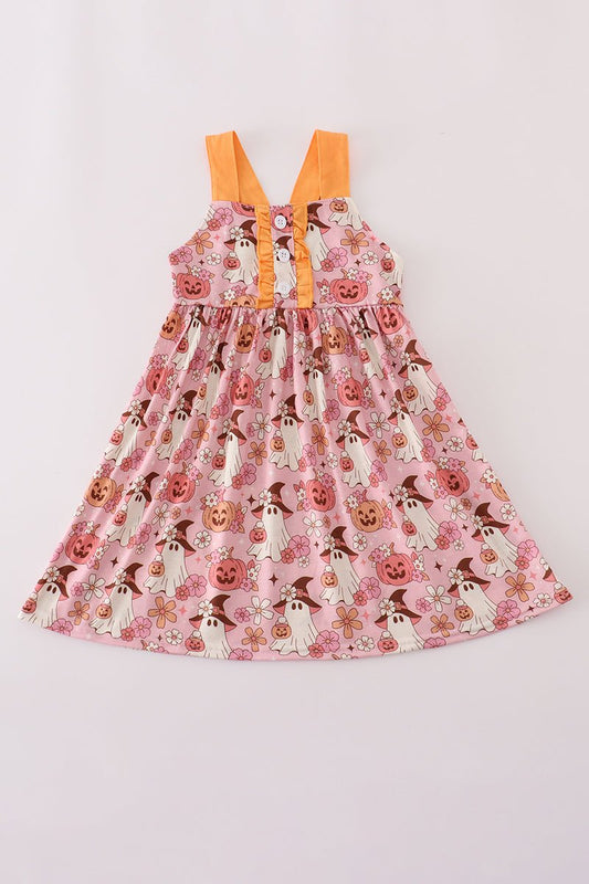 Pumpkin Ghost Girls Halloween Dress – Spooky Cute Fall Outfit - Blue Marc