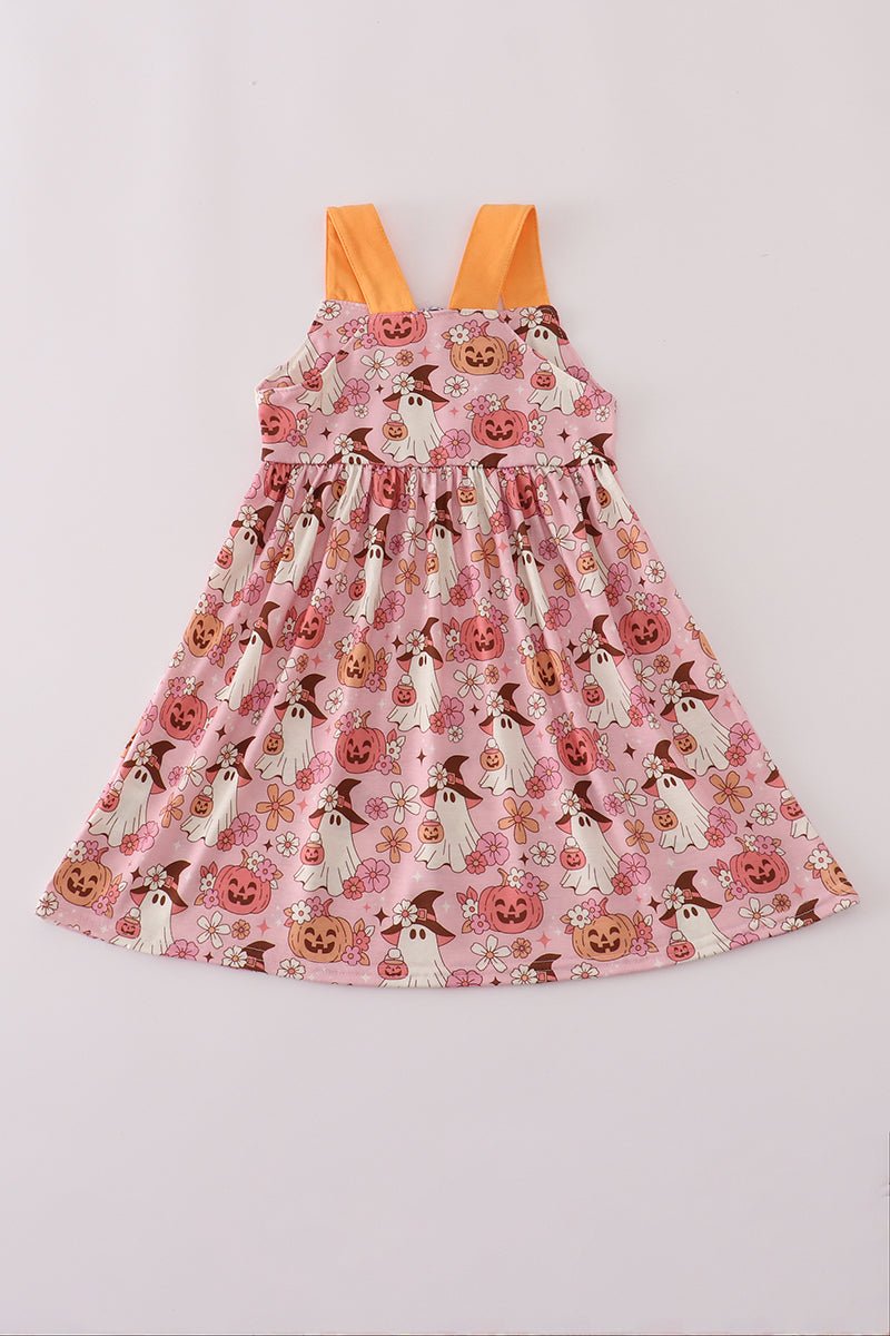 Pumpkin Ghost Girls Halloween Dress – Spooky Cute Fall Outfit - Blue Marc