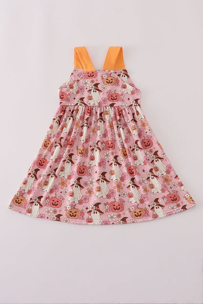 Pumpkin Ghost Girls Halloween Dress – Spooky Cute Fall Outfit - Blue Marc