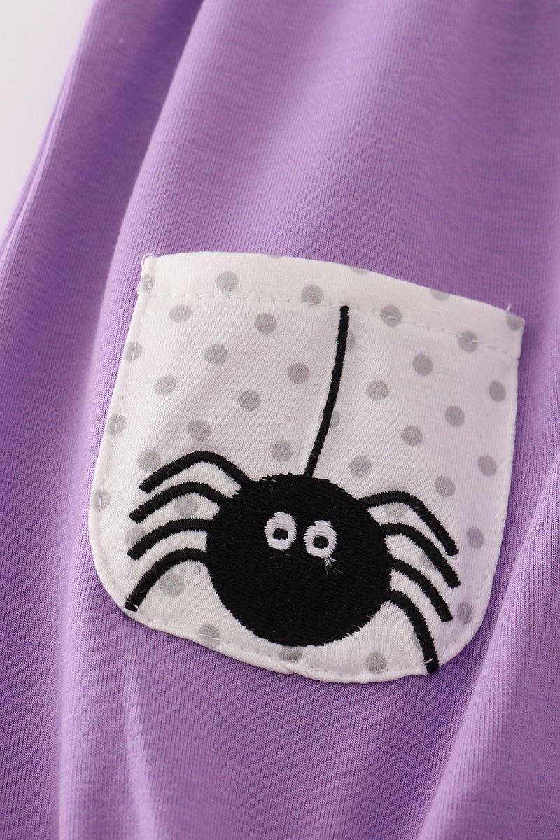 Purple Halloween Baby Romper – Spider Pocket Cutie - Blue Marc