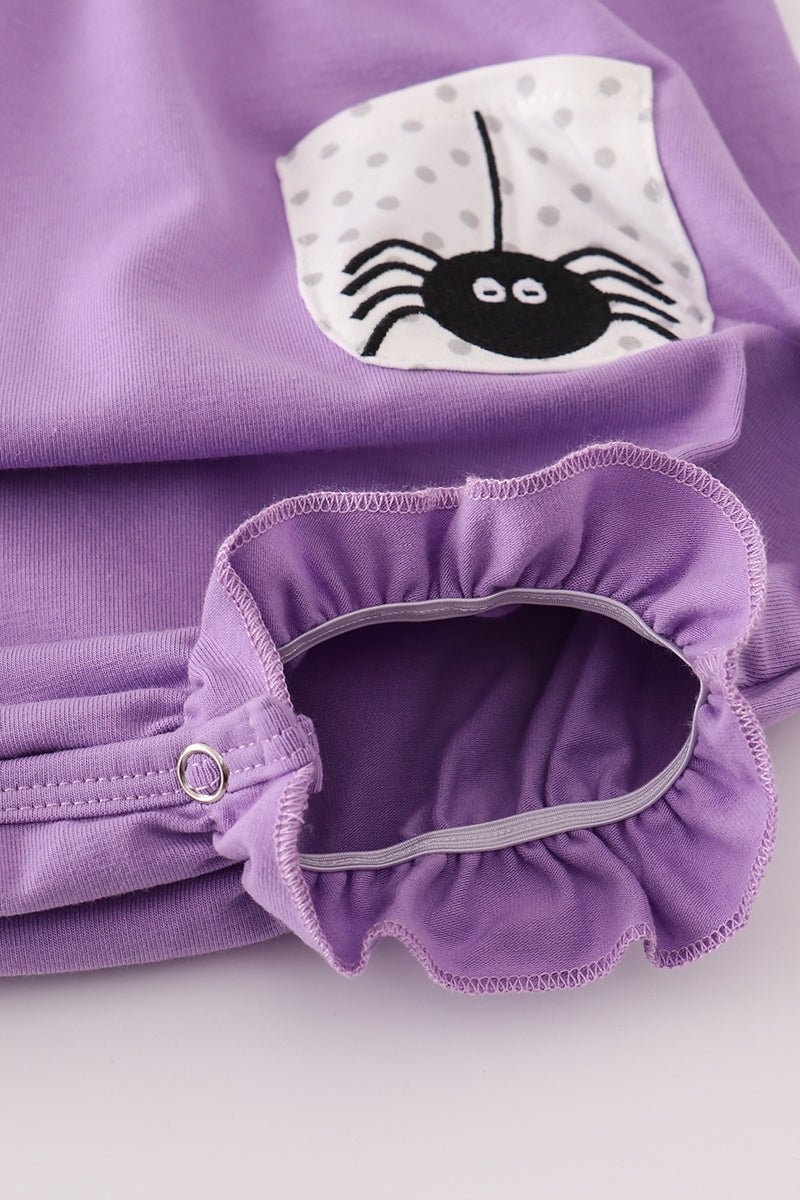 Purple Halloween Baby Romper – Spider Pocket Cutie - Blue Marc
