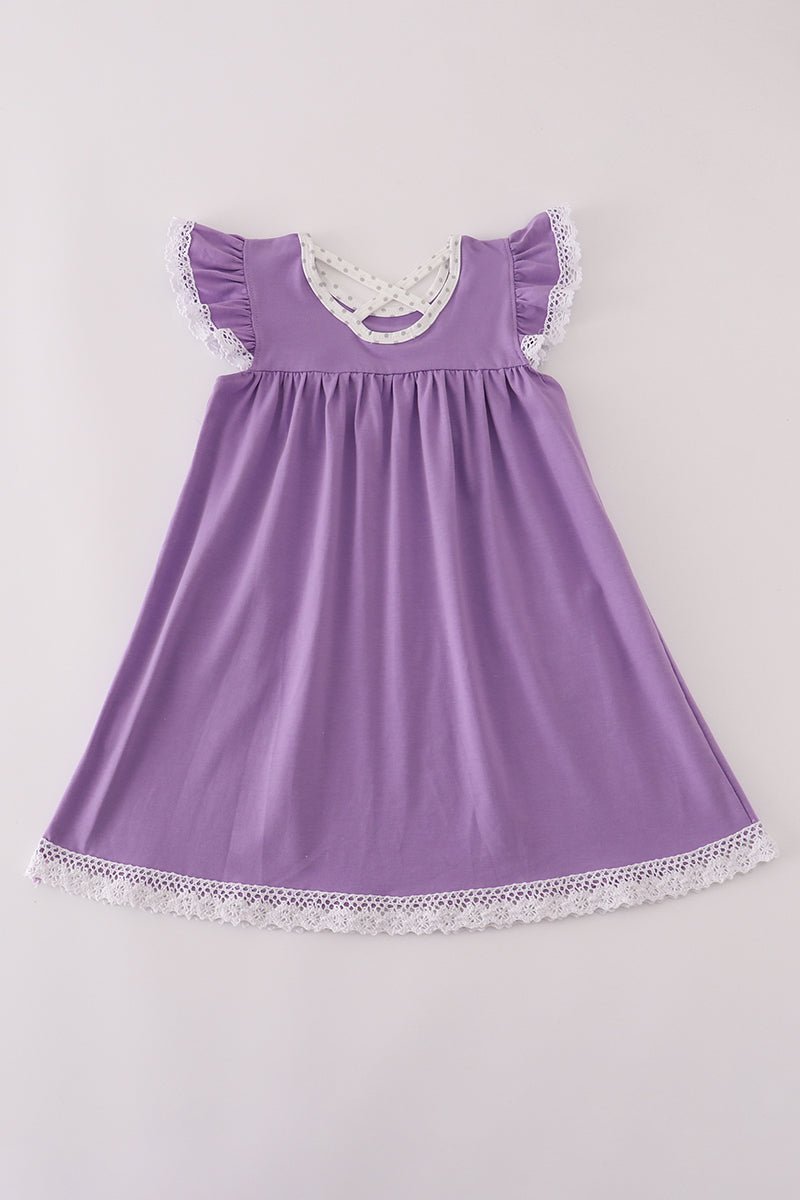 Purple Halloween Spider Pocket Dress for Girls - Blue Marc