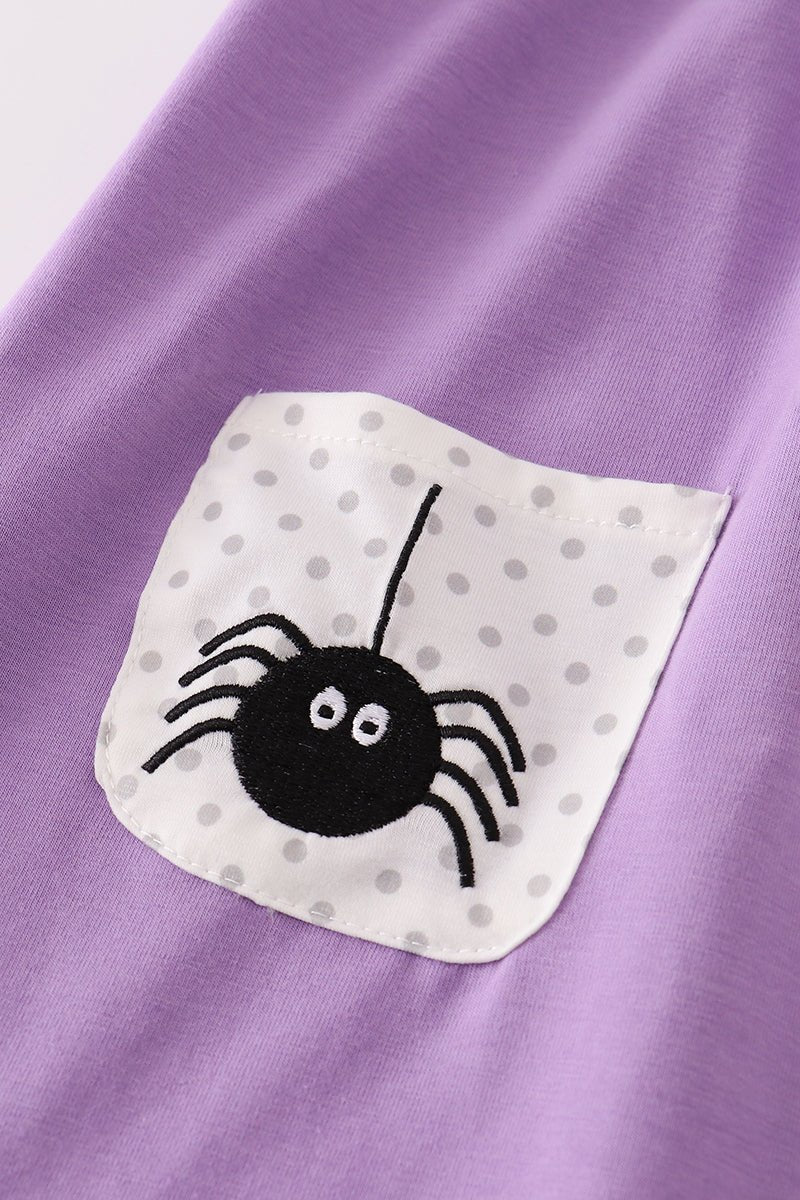Purple Halloween Spider Pocket Dress for Girls - Blue Marc