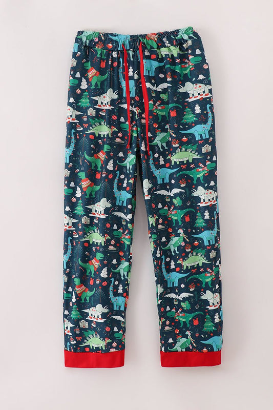 🦕 Roar into Cozy Season – Dinosaur Mommy PJ Pants - Blue Marc