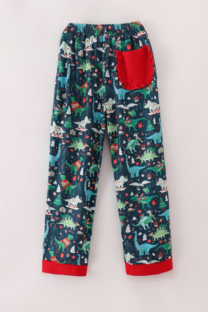 🦕 Roar into Cozy Season – Dinosaur Mommy PJ Pants - Blue Marc