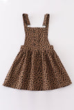 Safari Chic Leopard Denim Overall Dress