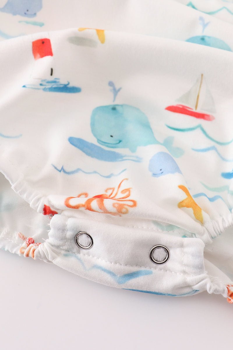 Sail Away Unisex Baby Romper – Nautical Charm for Little Explorers - Blue Marc