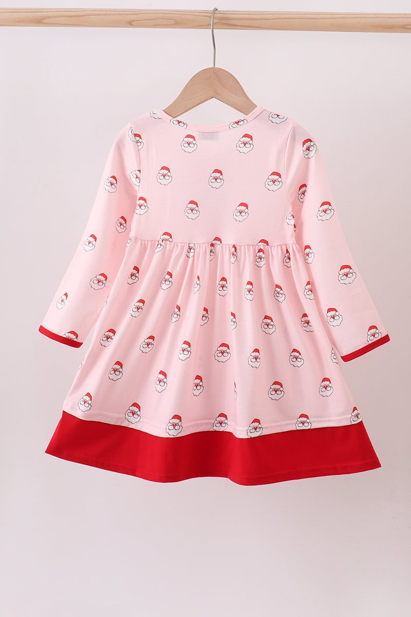 Santa Baby Girl Christmas Dress – Pink & Red Holiday Outfit - Blue Marc