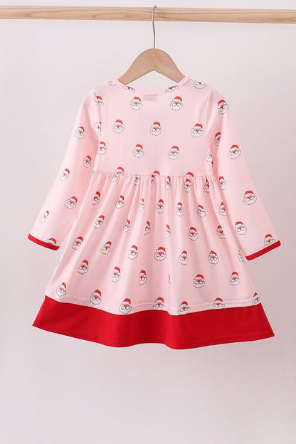 Santa Baby Girl Christmas Dress – Pink & Red Holiday Outfit - Blue Marc