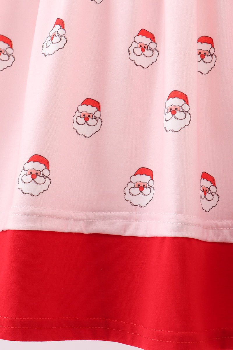 Santa Baby Girl Christmas Dress – Pink & Red Holiday Outfit - Blue Marc