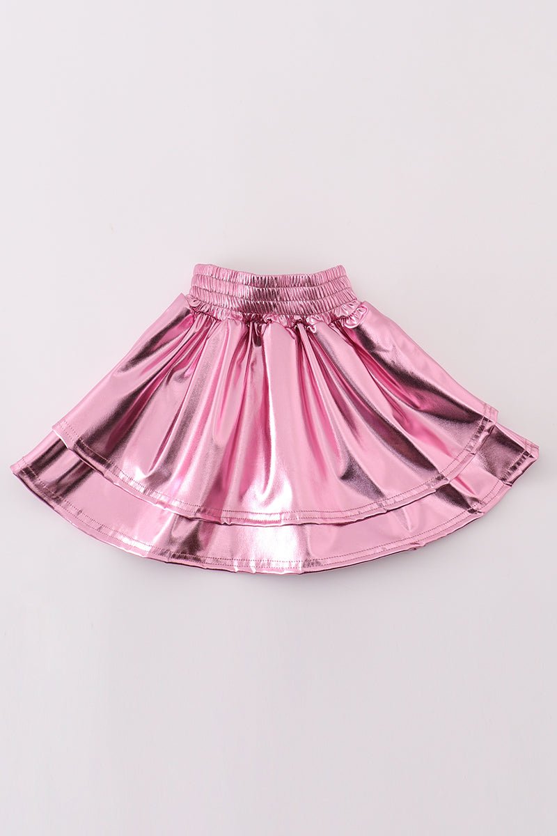 Shiny Star Metallic Pink Skirt for Girls ✨🎀 - Blue Marc