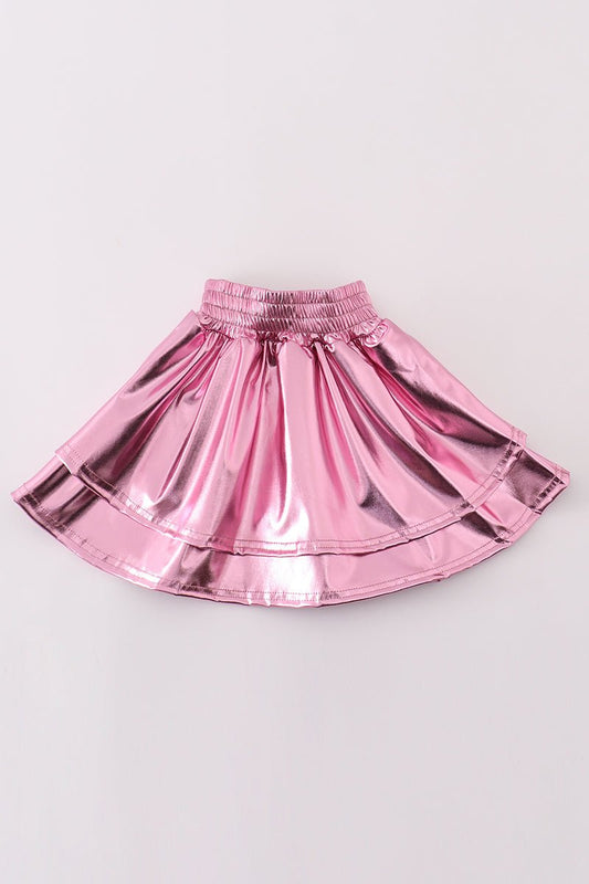 Shiny Star Metallic Pink Skirt for Girls ✨🎀 - Blue Marc