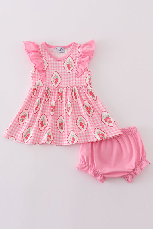 Strawberry Delight Baby Girl Outfit Set - Blue Marc