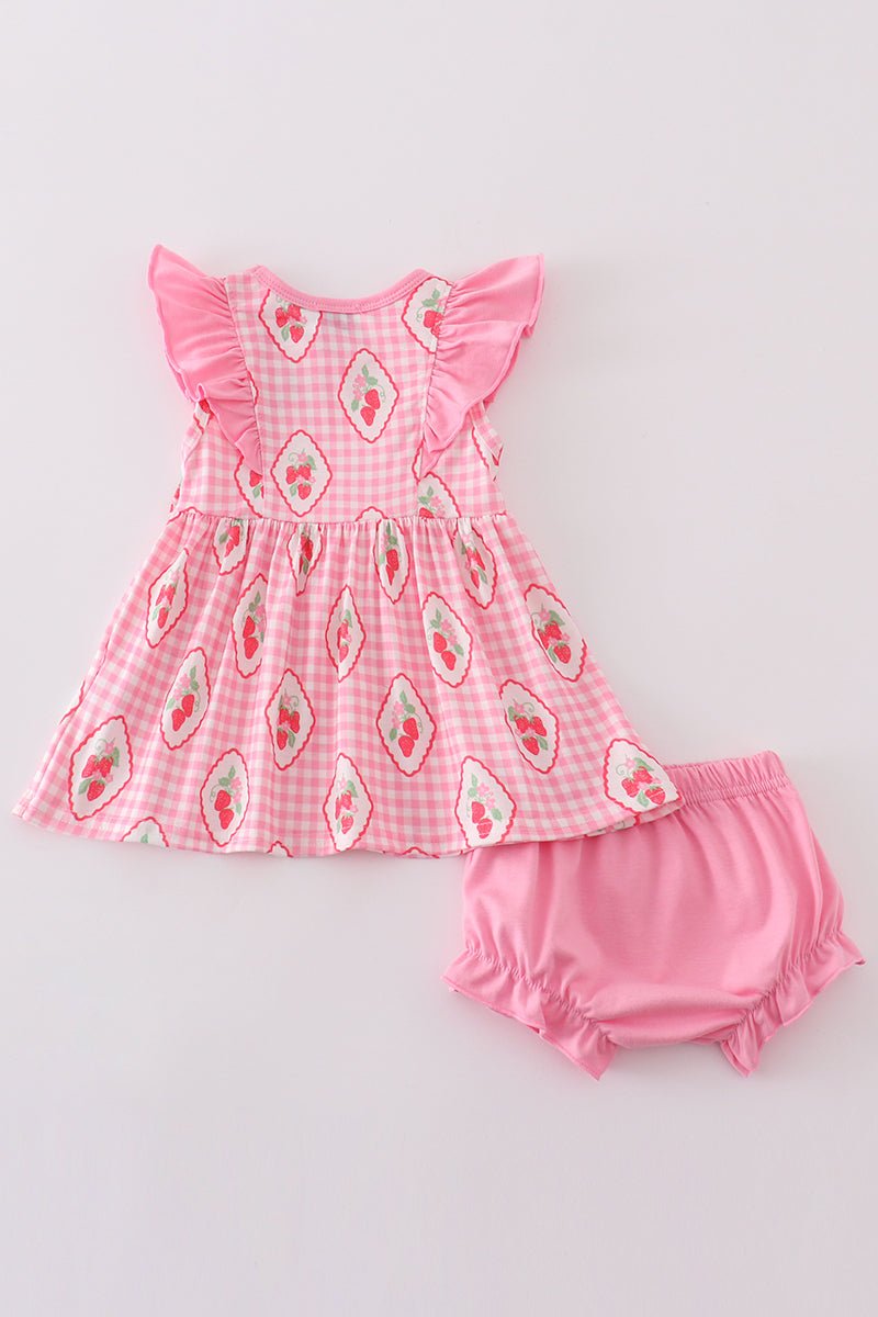 Strawberry Delight Baby Girl Outfit Set - Blue Marc