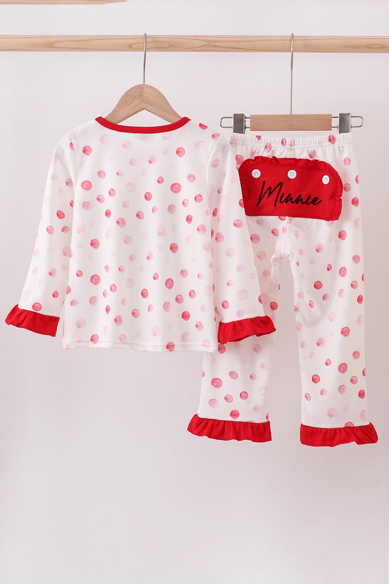 Sweet Bow & Polka Dot Girls Pajama Set – 2 Piece - Blue Marc