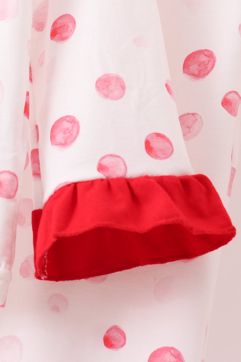Sweet Bow & Polka Dot Girls Pajama Set – 2 Piece - Blue Marc
