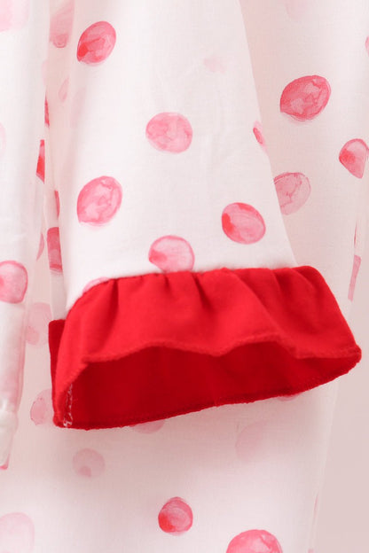 Sweet Bow & Polka Dot Girls Pajama Set – 2 Piece - Blue Marc