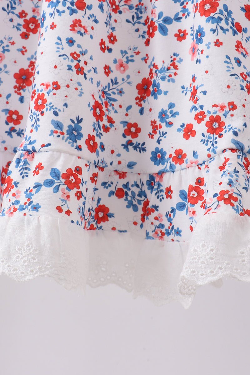 Sweet Meadow Floral Dress & Blue Bloomers Set - Blue Marc
