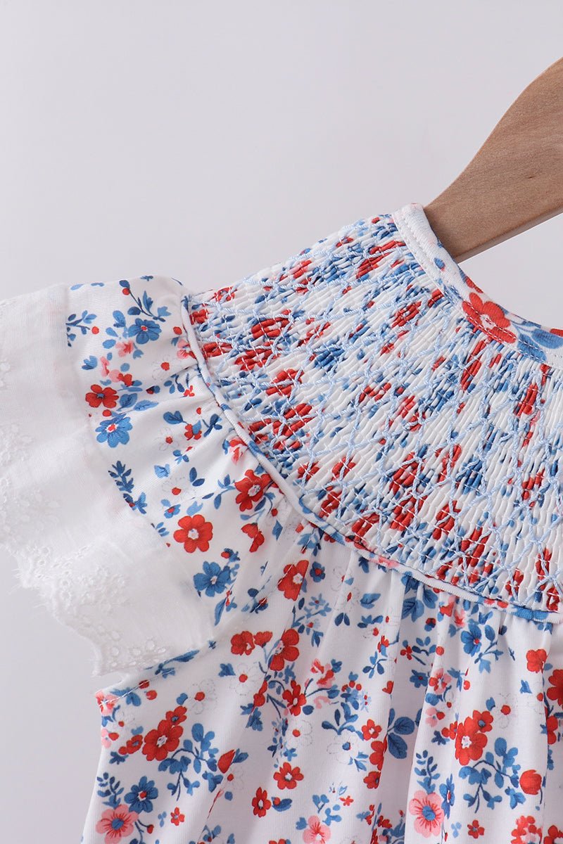 Sweet Meadow Floral Dress & Blue Bloomers Set - Blue Marc