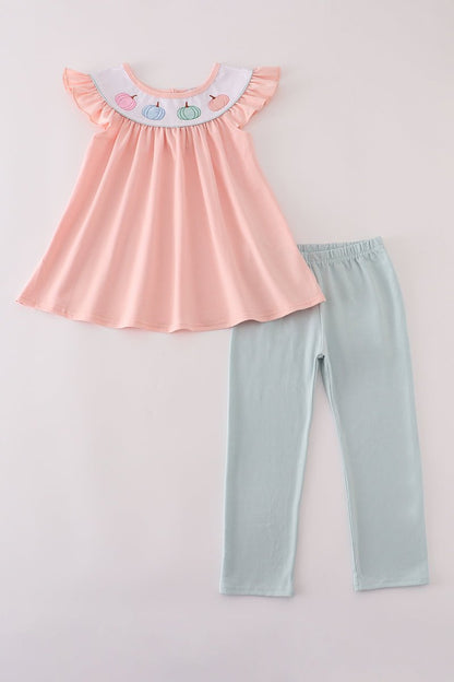 Sweet Pumpkin Breeze Long Top & Legging Set – Girls Fall Outfit - Blue Marc