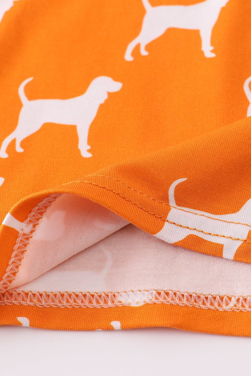 Tennessee Spirit Girls Pajama Set – Orange with Black Ruffle Trim - Blue Marc